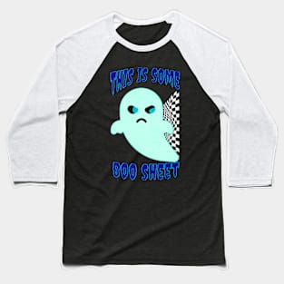 This Is Some Boo Sheet Funny Spooky Halloween Ghost Checkered Flag Baseball T-Shirt